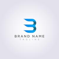 Il design del logo combinato della lettera B con il numero 3 per la tua azienda o il tuo marchio vettore