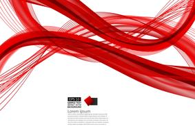 Progettazione moderna del fondo dell&#39;onda astratta rossa con lo spazio della copia, illustrazione di vettore per il vostro affare