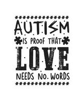 design della t-shirt per la giornata di sensibilizzazione sull'autismo. l'autismo cita il design della maglietta. vettore