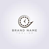 Airplane Logo Design che circonda l&#39;orologio per il tuo Business o Brand vettore