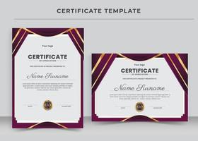 modello di certificato di apprezzamento, certificato di conseguimento, diploma di premiazione vettore