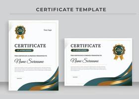 modello di certificato di apprezzamento, certificato di conseguimento, diploma di premiazione vettore