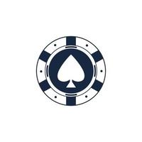 icona del chip del casinò logo dell'icona del vettore del chip del poker Fiches del casinò per poker o roulette.illustrazione vettoriale isolata su sfondo bianco