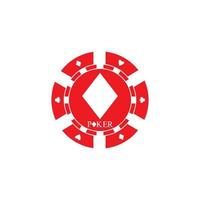 icona del chip del casinò logo dell'icona del vettore del chip del poker Fiches del casinò per poker o roulette.illustrazione vettoriale isolata su sfondo bianco