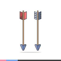 illustrazione di 2 archi e frecce di raccolta vettore
