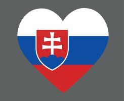 slovacchia bandiera nazionale europa emblema cuore icona illustrazione vettoriale elemento di disegno astratto