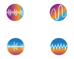 modello dell&#39;icona di vettore di logo dell&#39;illustrazione dell&#39;onda sonora