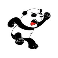 simpatico cartone animato panda arrabbiato isolato vettore