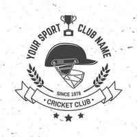 distintivo del club di cricket. vettore. concetto per camicia, stampa, francobollo o t-shirt. modelli per club sportivo. vettore
