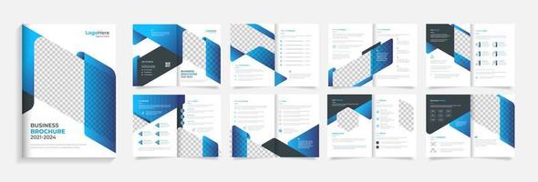 modello di progettazione brochure aziendale, vettore profilo aziendale gradiente blu