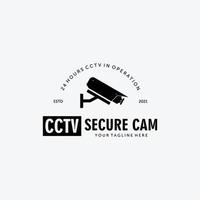 cctv secure cam logo disegno vettoriale illustrazione vintage, protezione di sorveglianza, protezione cctv