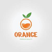 frutta arancione logo design vintage illustrazione vettoriale