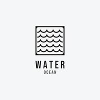 acqua onda vettore logo linea arte, disegno illustrativo dell'oceano lago fiume concetto minimalista creativo, icona simbolo acqua minima