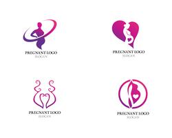 Illustrazione di icona di vettore del modello di logo in gravidanza