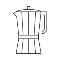icona del contorno del bollitore per caffè. segno di elettrodomestici da cucina. simbolo della caffettiera per concetto mobile, web design, caffetteria. illustrazione vettoriale isolato su sfondo bianco