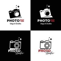 illustrazione grafica vettoriale della fotografia della fotocamera con silhouette nera buona per il logo vintage del fotografo o dello studio fotografico