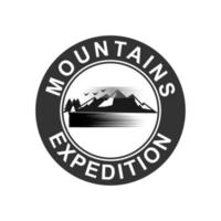 illustrazione del modello di progettazione del logo della spedizione in montagna vettore