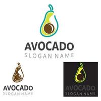 modello di ilustration creativo di progettazione di logo di frutta fresca di avocado vettore