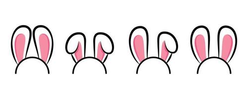 set di orecchie da coniglio. set di icone di orecchie di coniglio. vettore