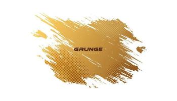 astratto bianco e oro grunge con stile mezzitoni. illustrazione del tratto di pennello per banner, poster o sport. elementi di graffi e texture per il design vettore