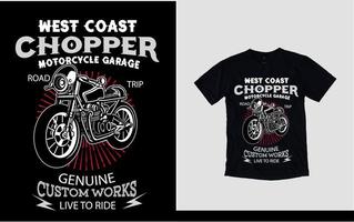 t-shirt da garage per moto chopper della costa occidentale originali opere personalizzate dal vivo per guidare il design della t-shirt vettore