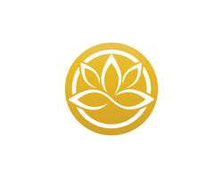 Lotus Flower Sign per Wellness, Spa e Yoga. Vettore