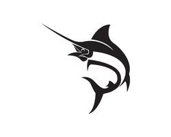 Marlin jump fish logo e simboli icona vettore