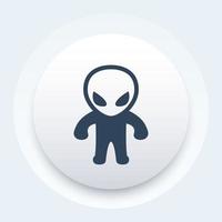icona extraterrestre, pittogramma alieno, illustrazione vettoriale