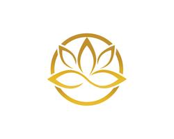 Lotus Flower Sign per Wellness, Spa e Yoga. Vettore