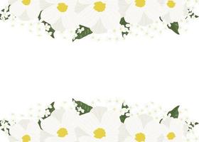 cosmo bianco e fiori di ortensia verde con cornice dorata su sfondo acquerello modello di carta 5x7 per invito a nozze, San Valentino, compleanno o festa della mamma vettore