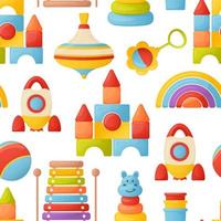 modello con giocattoli per bambini. illustrazione colorata vettoriale in stile cartone animato