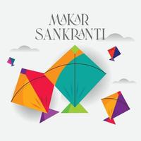 festival indiano degli aquiloni makar sankranti vettore