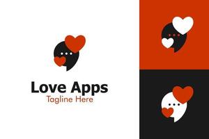 illustrazione grafica vettoriale del logo delle app di amore. perfetto da utilizzare per l'azienda tecnologica