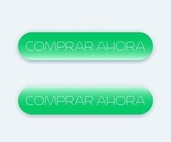 pulsante acquista ora, testo in spagnolo, versione verde, illustrazione vettoriale