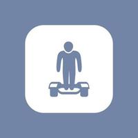 icona hoverboard, segno su bianco, illustrazione vettoriale