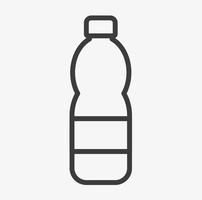 icona del contorno della bottiglia di plastica. illustrazione vettoriale. simbolo della bevanda