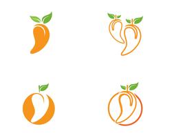 Mango in stile piatto. Logo vettoriale mango. Mango