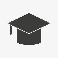 icona del cappello di laurea. illustrazione vettoriale. pittogramma universitario. simbolo del college vettore