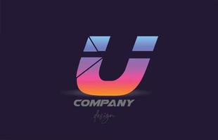 u logo icona lettera alfabeto con stile affettato e design colorato. modello creativo per azienda e business vettore