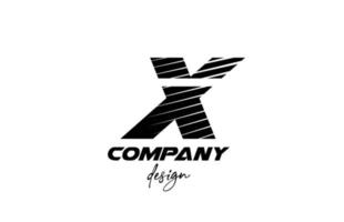 bianco e nero x alfabeto lettera icona logo. design creativo per aziende e aziende con uno stile audace affettato vettore