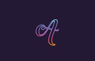 un design del logo dell'icona della lettera dell'alfabeto. modello creativo per affari e aziende con linea colorata vettore