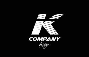 k alfabeto lettera icona logo design con colore bianco e nero. modello creativo per azienda e affari con stile audace affettato vettore