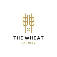 design del logo della fattoria di grano di grano di lusso. icona di vettore del modello di logo di grano
