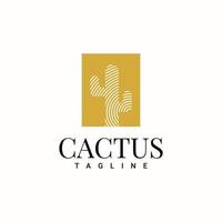 design semplice del logo del cactus vettore