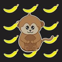 vettore di scimmia con banana