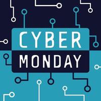 poster promozionale in grassetto cyber monday vettore