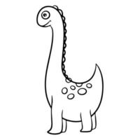 dinosauro. illustrazione vettoriale in bianco e nero per la colorazione. gioco educativo per bambini. vettore, stile cartone animato piatto.