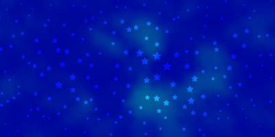 layout vettoriale blu scuro con stelle luminose.