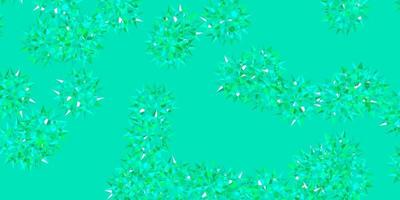 modello doodle vettoriale verde chiaro con fiori.