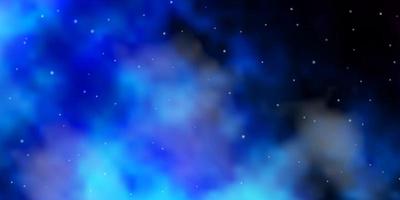 sfondo vettoriale azzurro con stelle piccole e grandi.